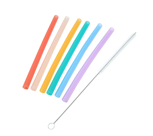 Marcus & Marcus taaskasutatavate silikoonist joogikõrte komplekt+ pesuhari